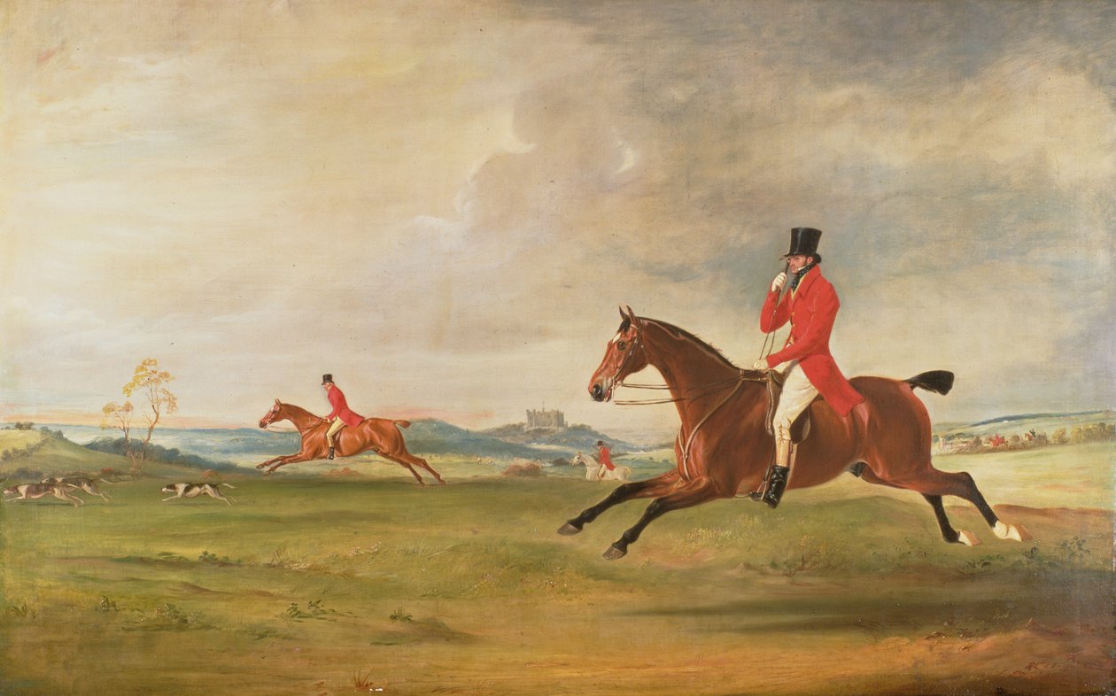John, 5. hertug av Rutland, general Lord Charles Manners og general Lord Robert Manners Hunting av John E. Ferneley