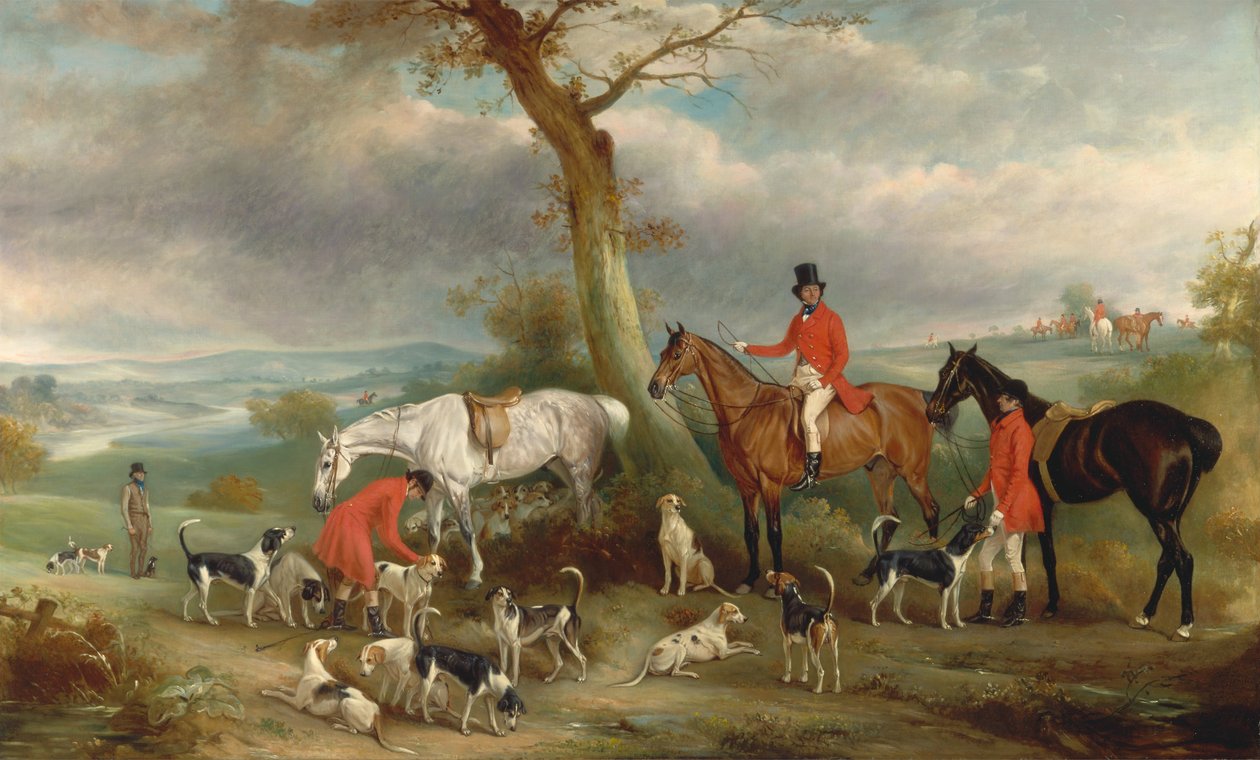 Thomas Wilkinson, M.F.H., med Hurworth Foxhounds av John E. Ferneley