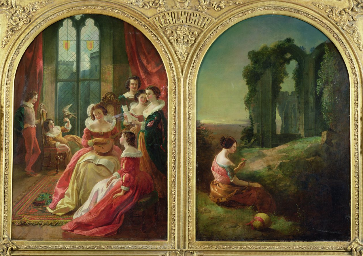 Kenilworth Castle - Fortid og nåtid, 1854 av John Eaton Walker
