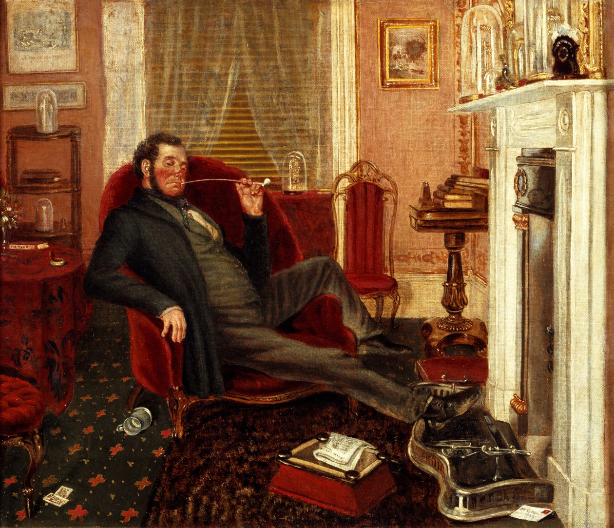 Mann som røyker i en salong, 1862 av John Edward Soden