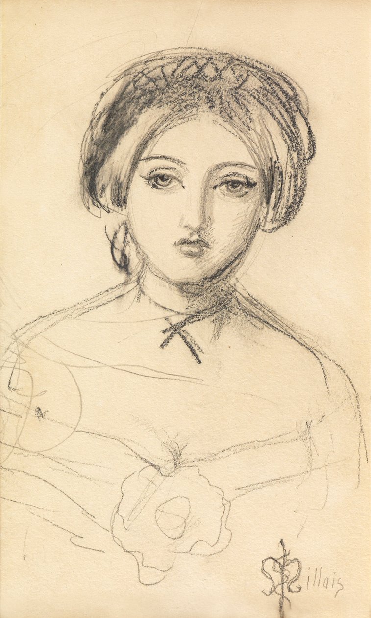 En engelsk skjønnhet på samme måte som John Leech, ca. 1853 av John Everett Millais