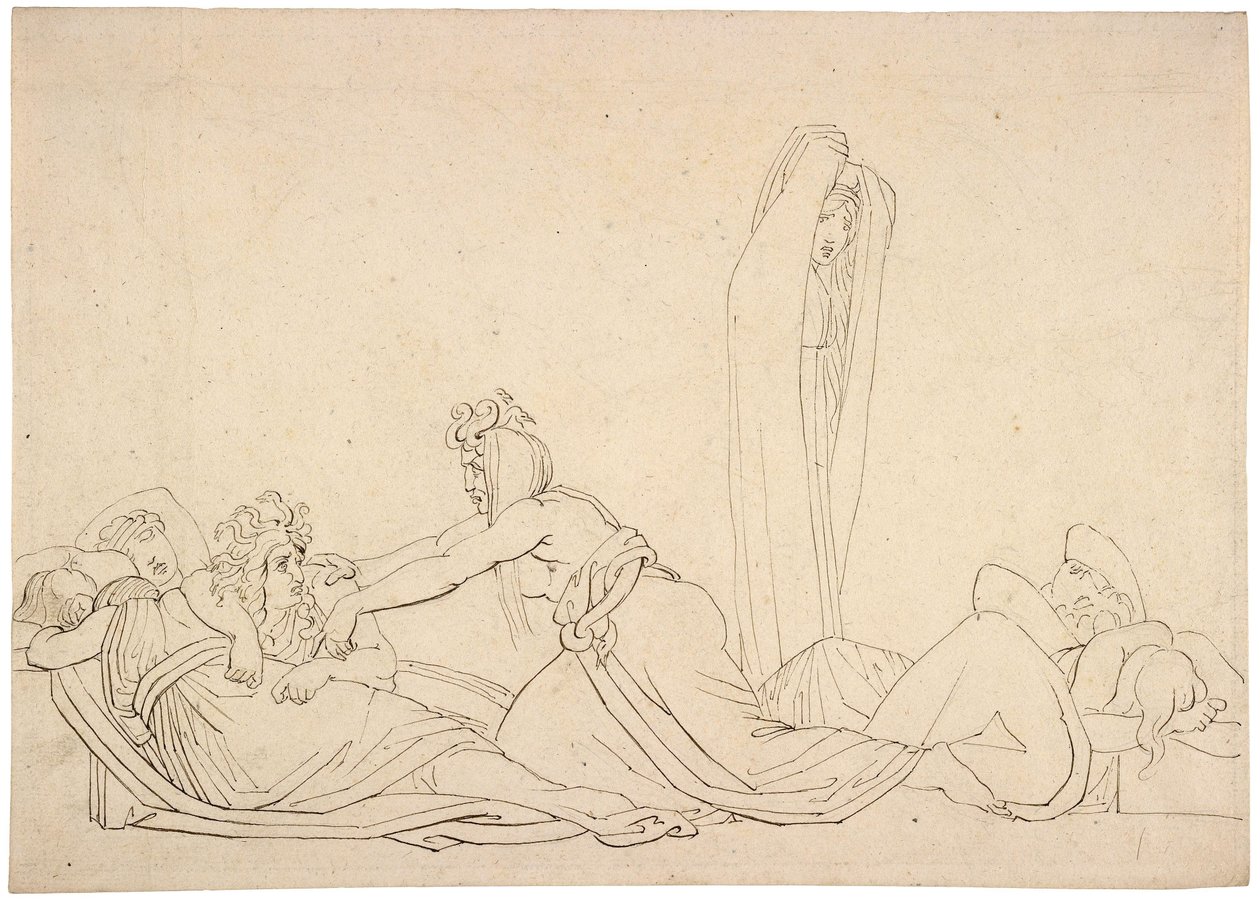 Våkn opp, stå opp, vekke henne mens jeg reiste deg. The Furies av John Flaxman av John Flaxman