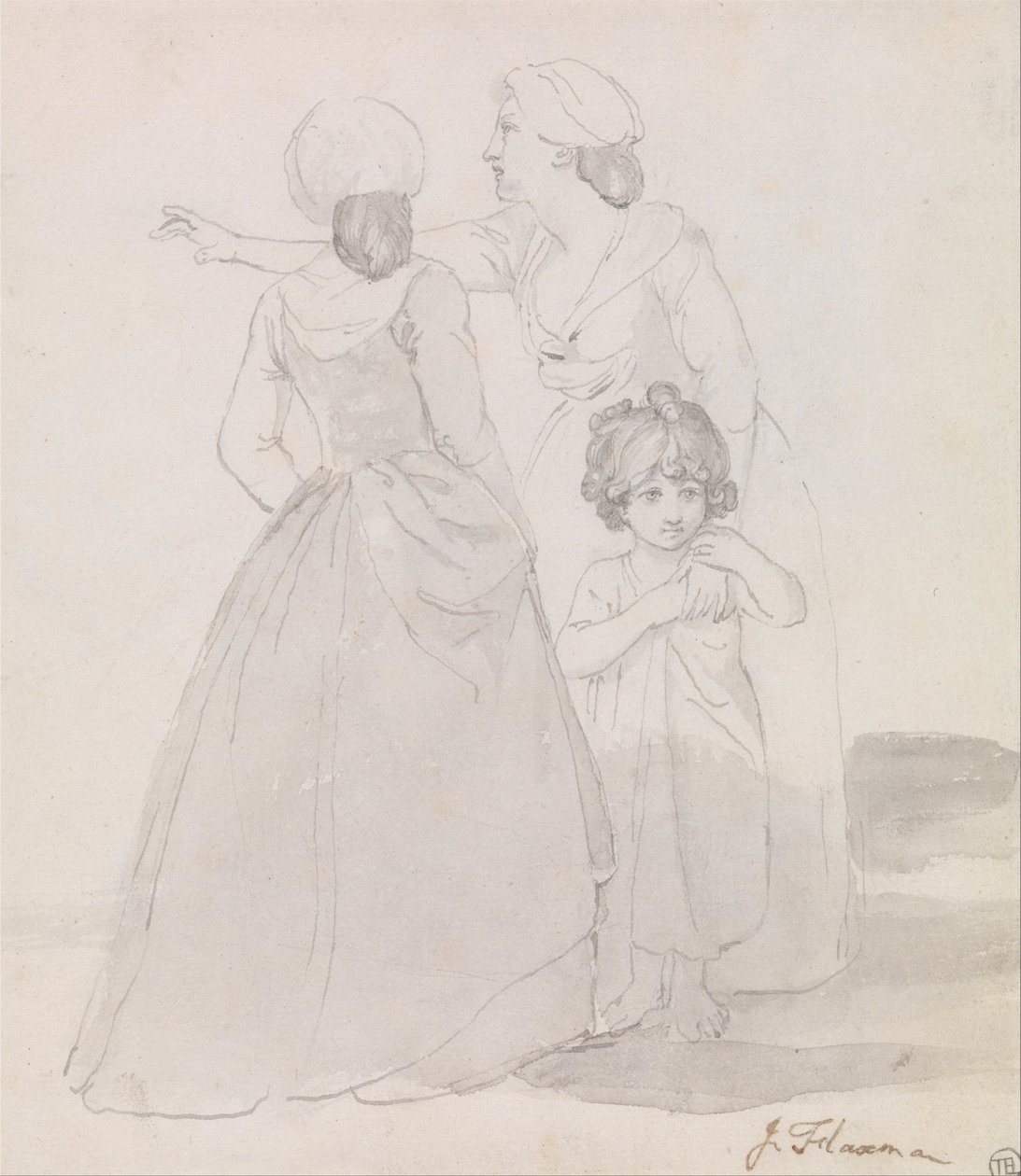To kvinner og et barn av John Flaxman