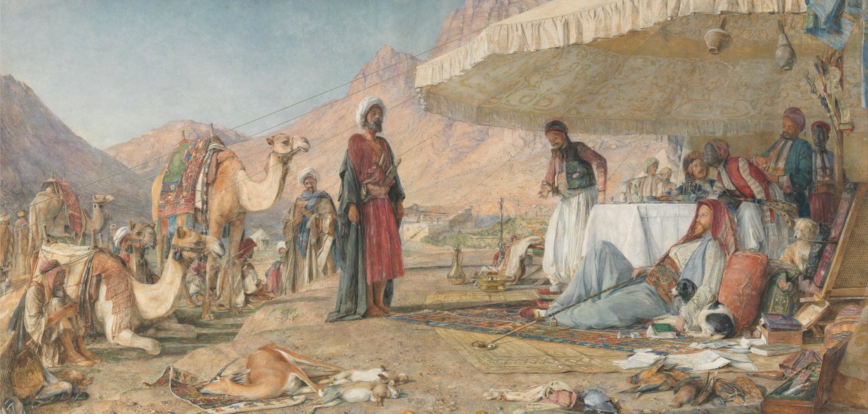 En frank leir i ørkenen på Mount Sinai. 1842 av John Frederick Lewis