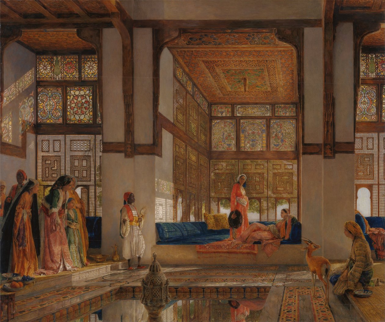 En dame som mottar besøkende (resepsjonen) av John Frederick Lewis