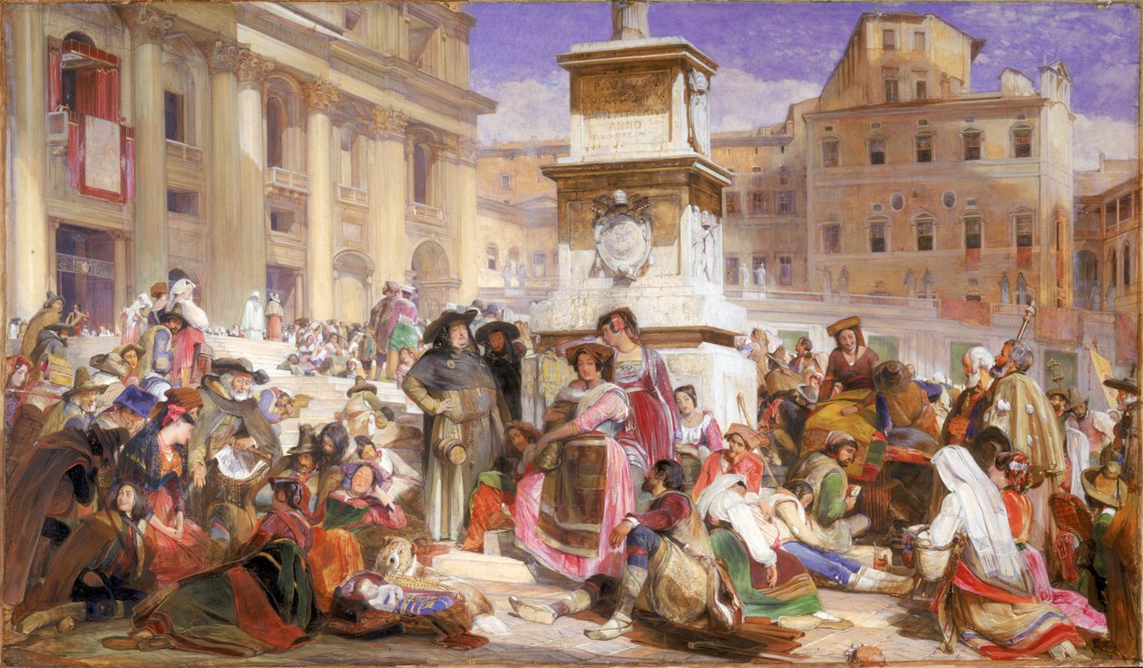 Påskedag i Roma (akvarell og kroppsfarge på papir) av John Frederick Lewis