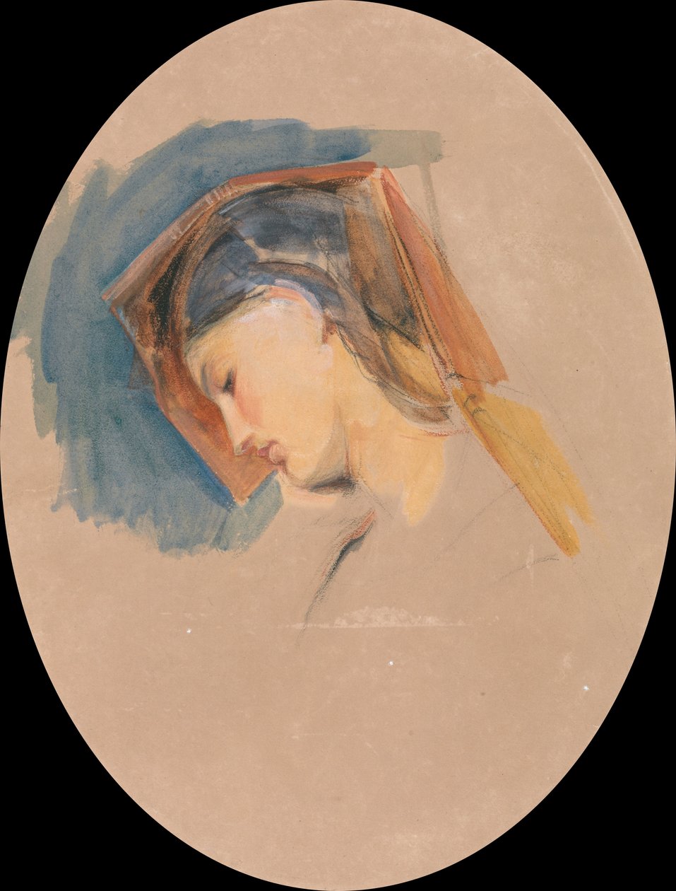 Hodet til en ung kvinne av John Frederick Lewis