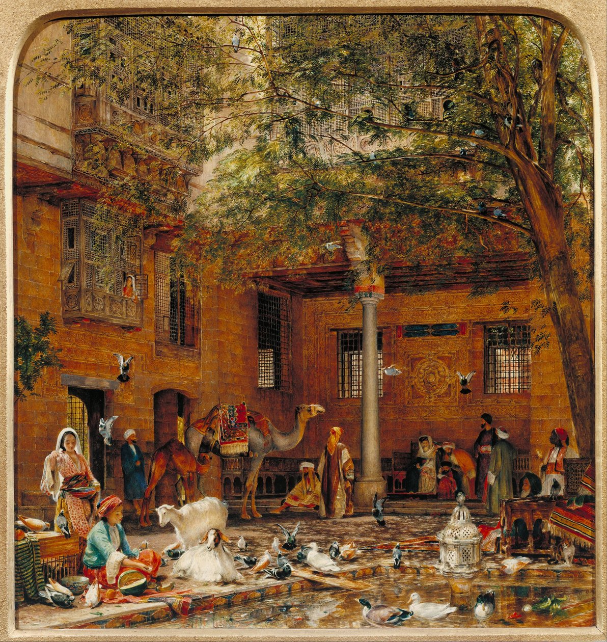Studer for gårdsplassen til Koptic Patriarchs House i Kairo av John Frederick Lewis