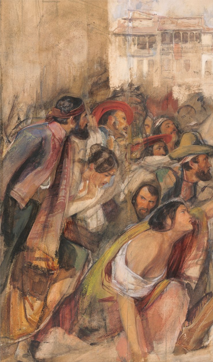 Studie til proklamasjon av Don Carlos av John Frederick Lewis