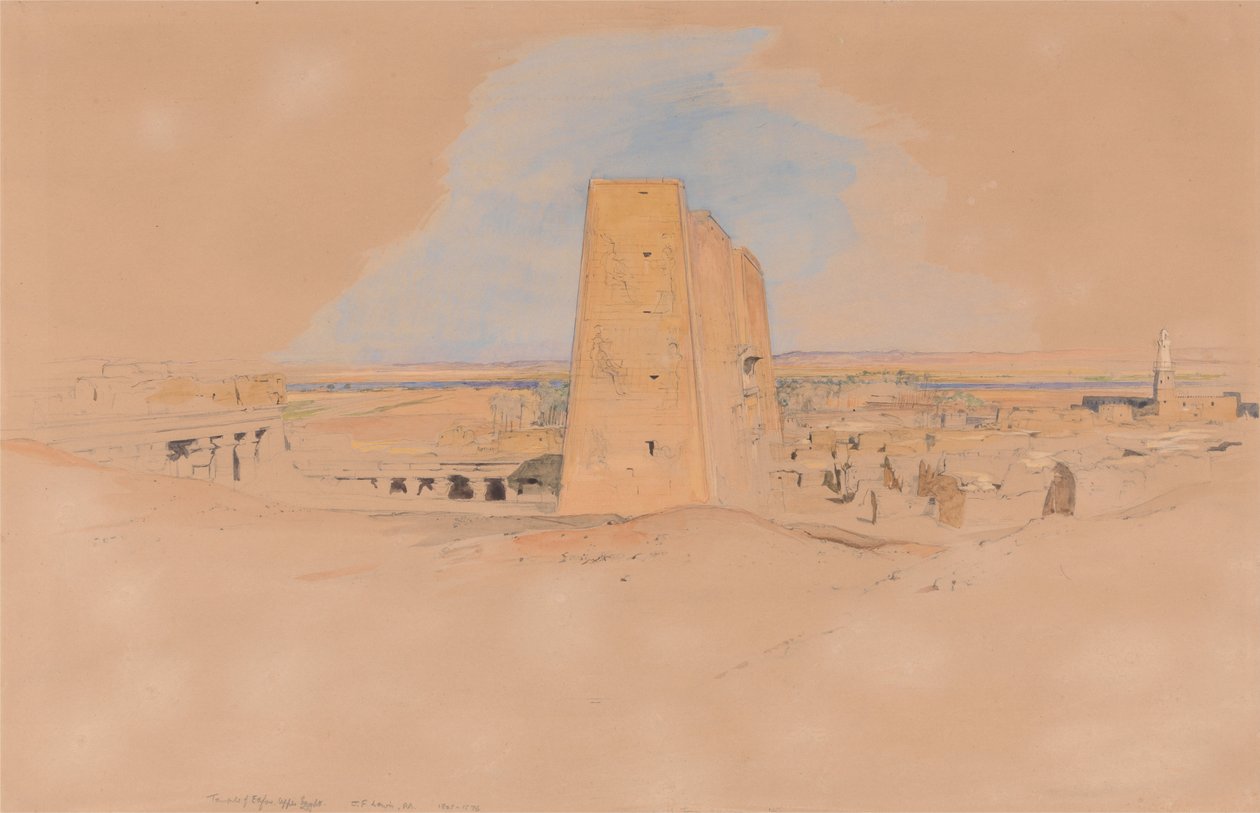 Edfou -tempelet, Øvre Egypt av John Frederick Lewis