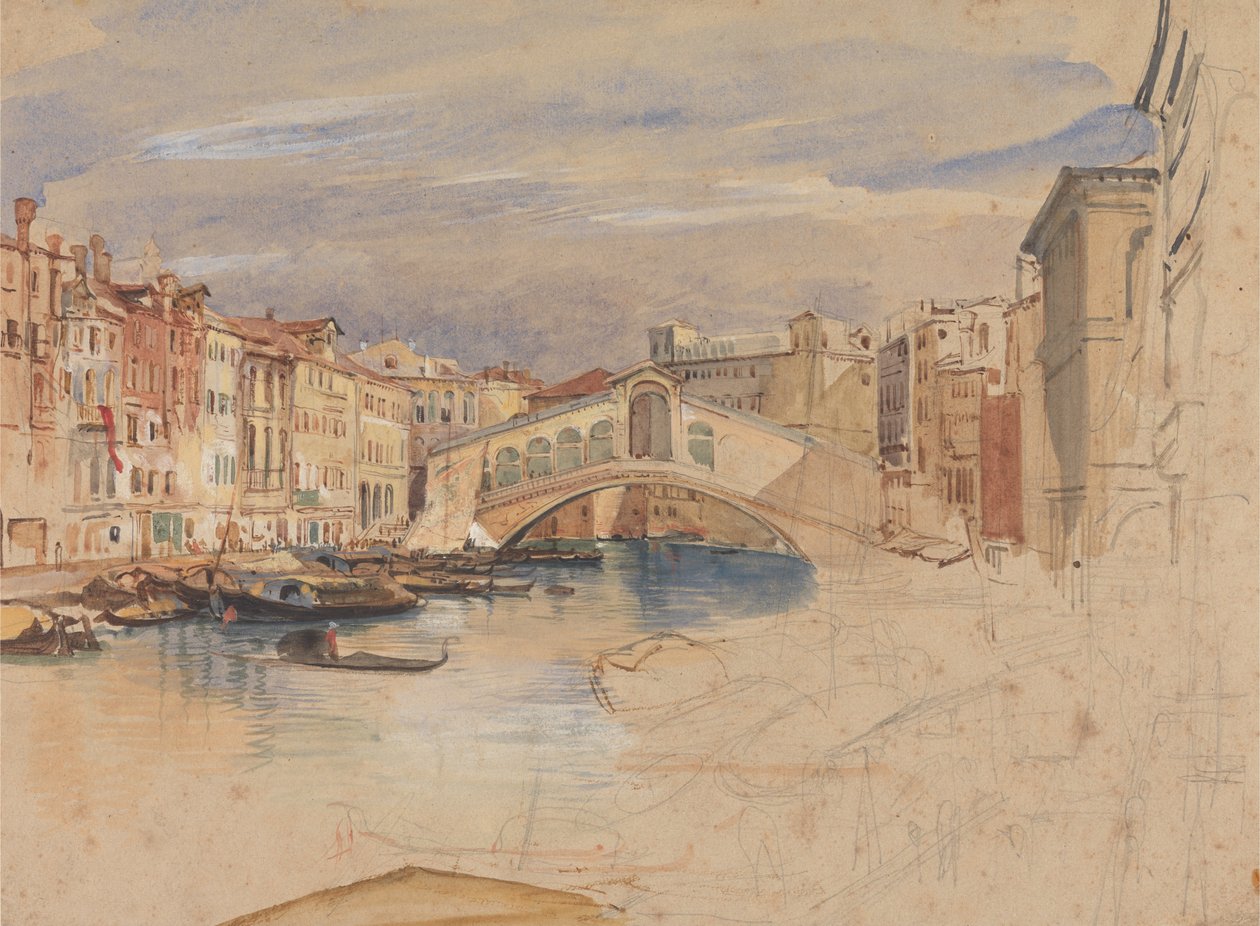 Venezia- Canal Grande og Rialto av John Frederick Lewis
