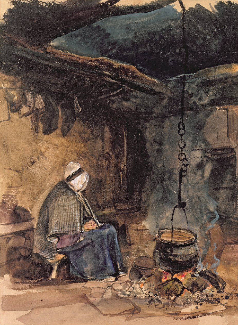 Å se gryten koke - et hytteinteriør av John Frederick Lewis