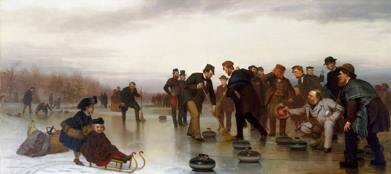 Curling; et skotsk spill, i Central Park, 1862 av John George Brown