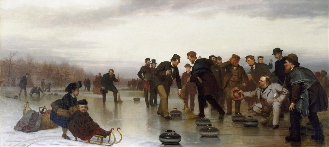 Curling;-et skotsk spill, i Central Park av John George Brown