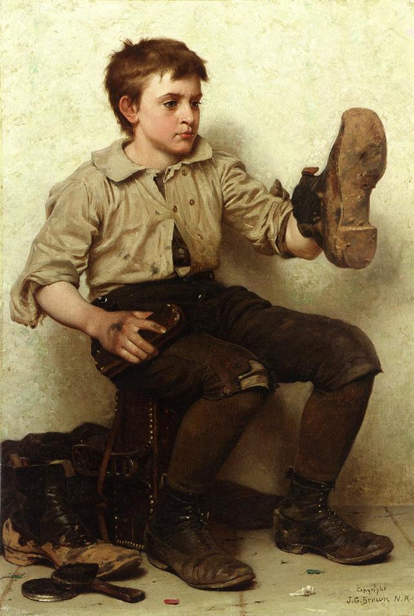 Støvelgutten, ca. 1885-90 av John George Brown