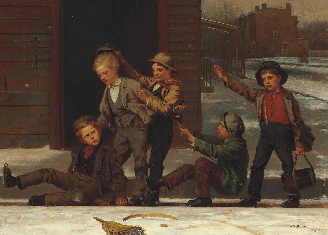 Vintersport i takrennen av John George Brown