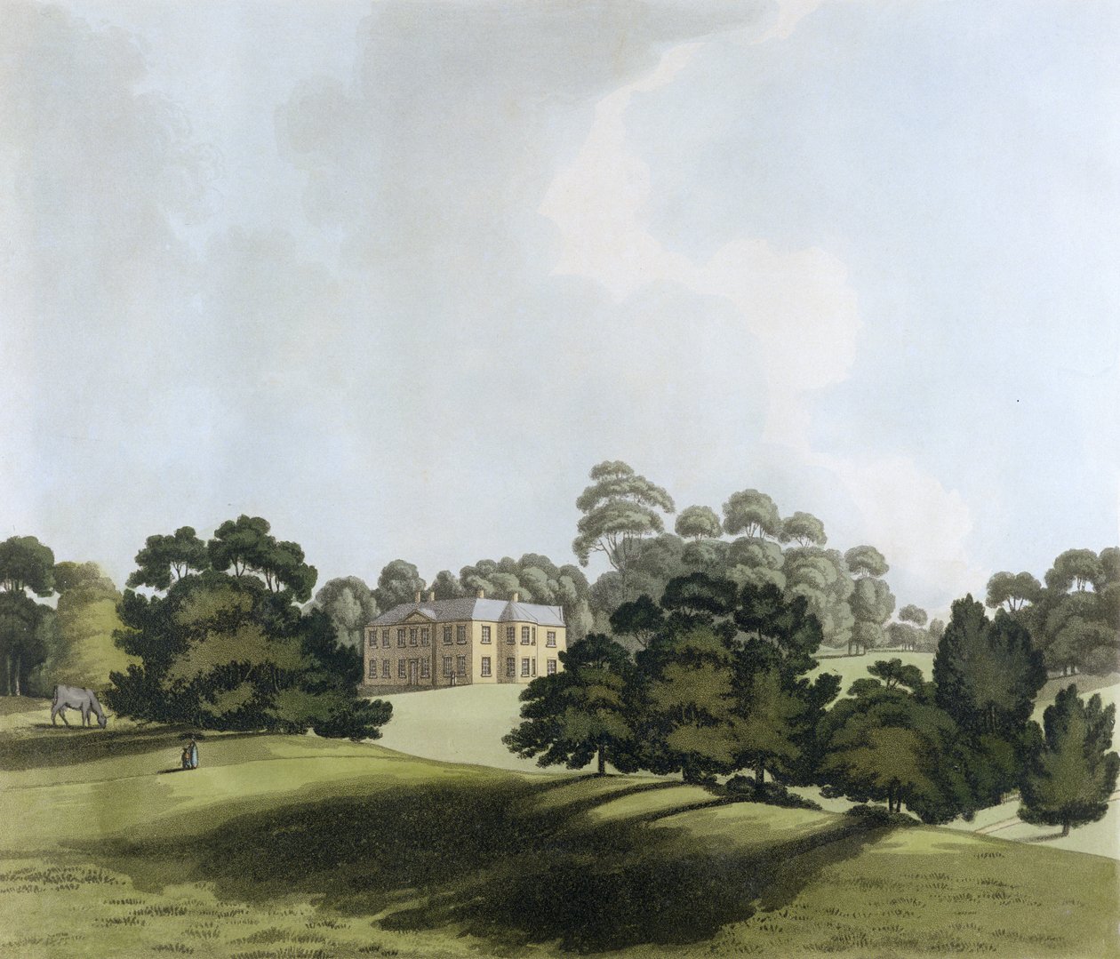 Vinters in Kent, sete for James Whatman Esq., fra 'Views in Kent', 1800 (håndfarget akvatint) av John George Wood