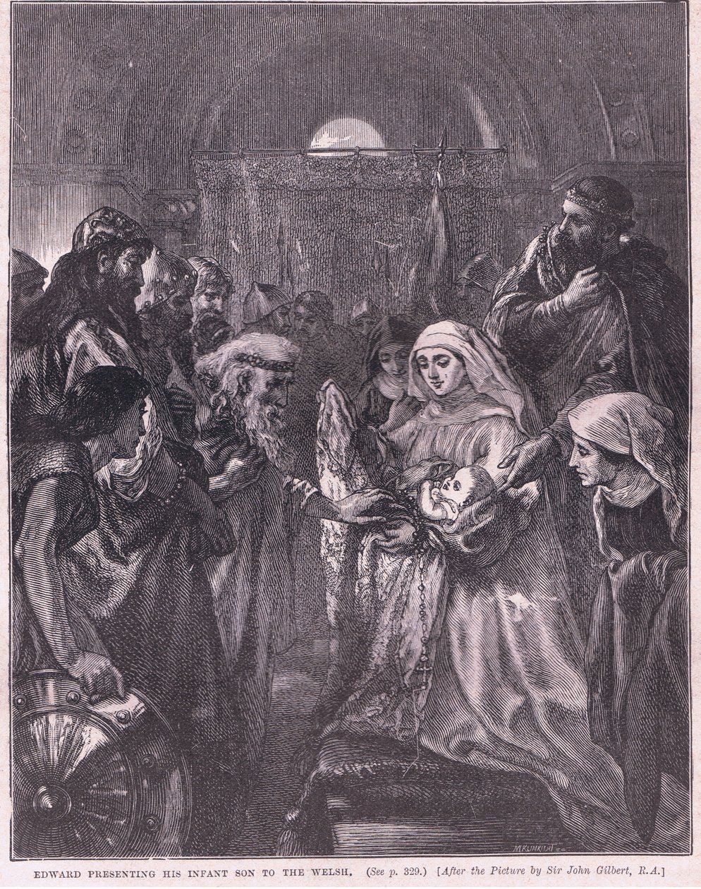 Edward presenterer sin spedbarnssønn for den walisiske AD 1282 av John Gilbert