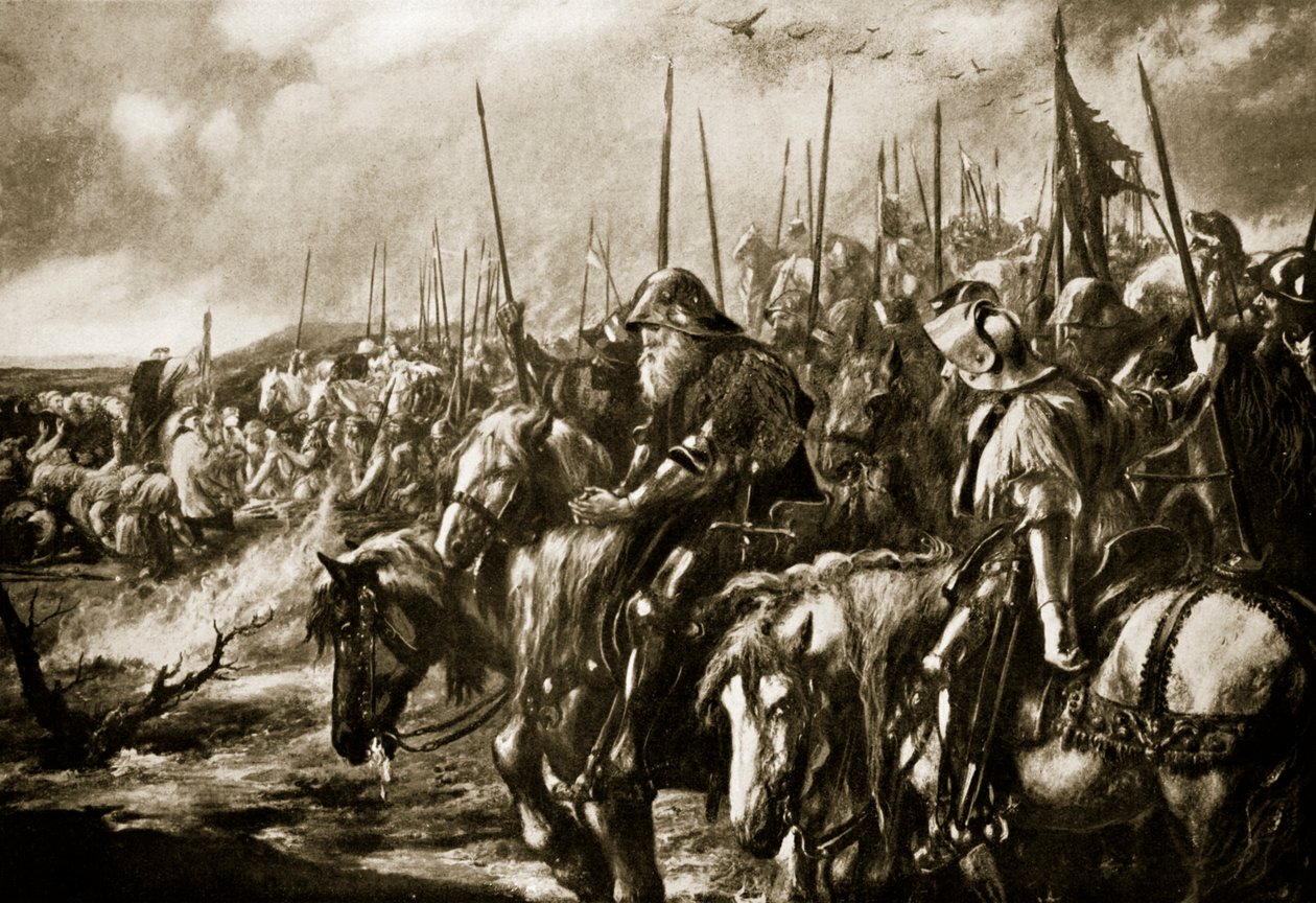 Morgenen til slaget ved Agincourt, 1415 av John Gilbert