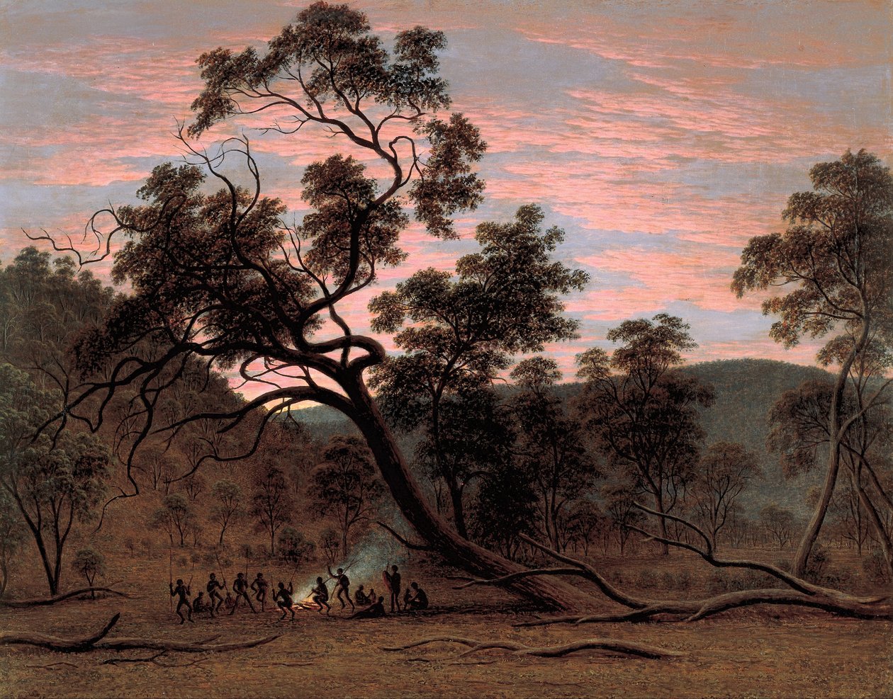 En corroboree av innfødte i Mills Plains av John Glover