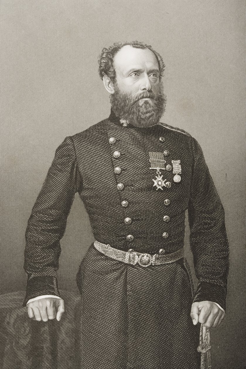 Charles Ash Windham (1810-70), KCB, gravert av DJ Pound fra et fotografi fra 'The Drawing-Room of Eminent Personages, Volume 2', publisert i London, 1860 av John Jabez Edwin Paisley Mayall