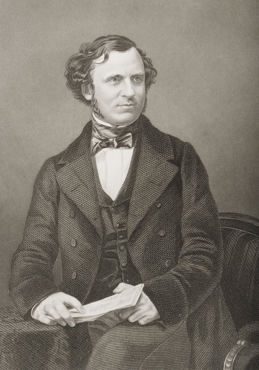 Edward Henry Smith Stanley, 15. jarl av Derby, gravert av D.J. Pund fra et fotografi, fra 