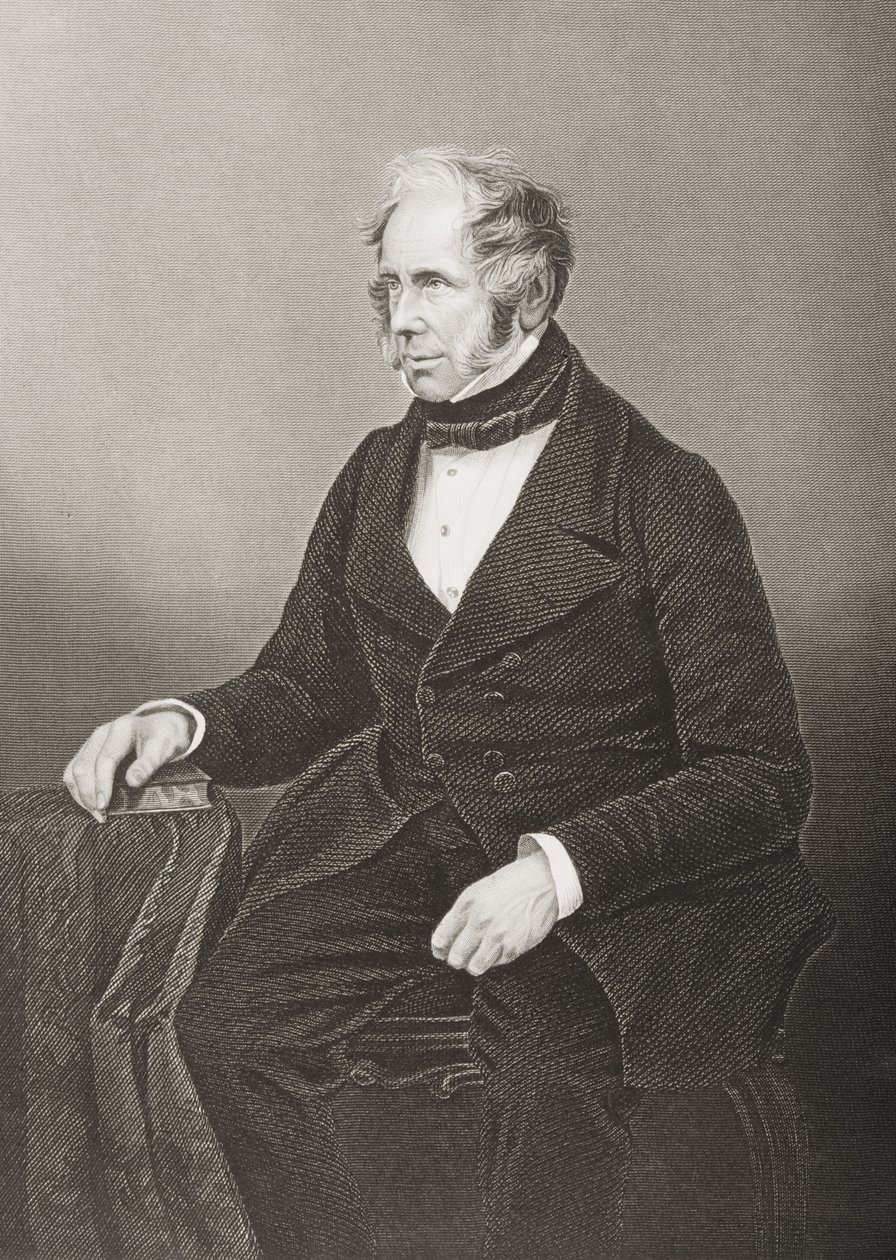 Henry John Temple (1784-1865) 3. Viscount Palmerston, gravert av D.J. Pund fra et fotografi, fra 