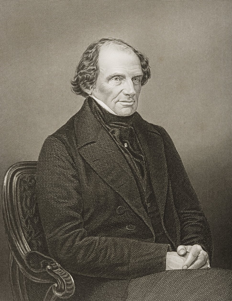 Lord John Russell (1792-1878) 1. jarl Russell, gravert av D.J. Pund fra et fotografi, fra 