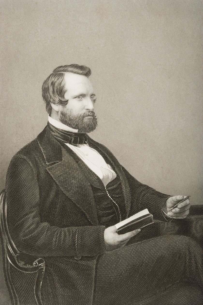 Sir Francis Crossley Baronet (1817-72) gravert av D.J. Pund fra et fotografi, fra 