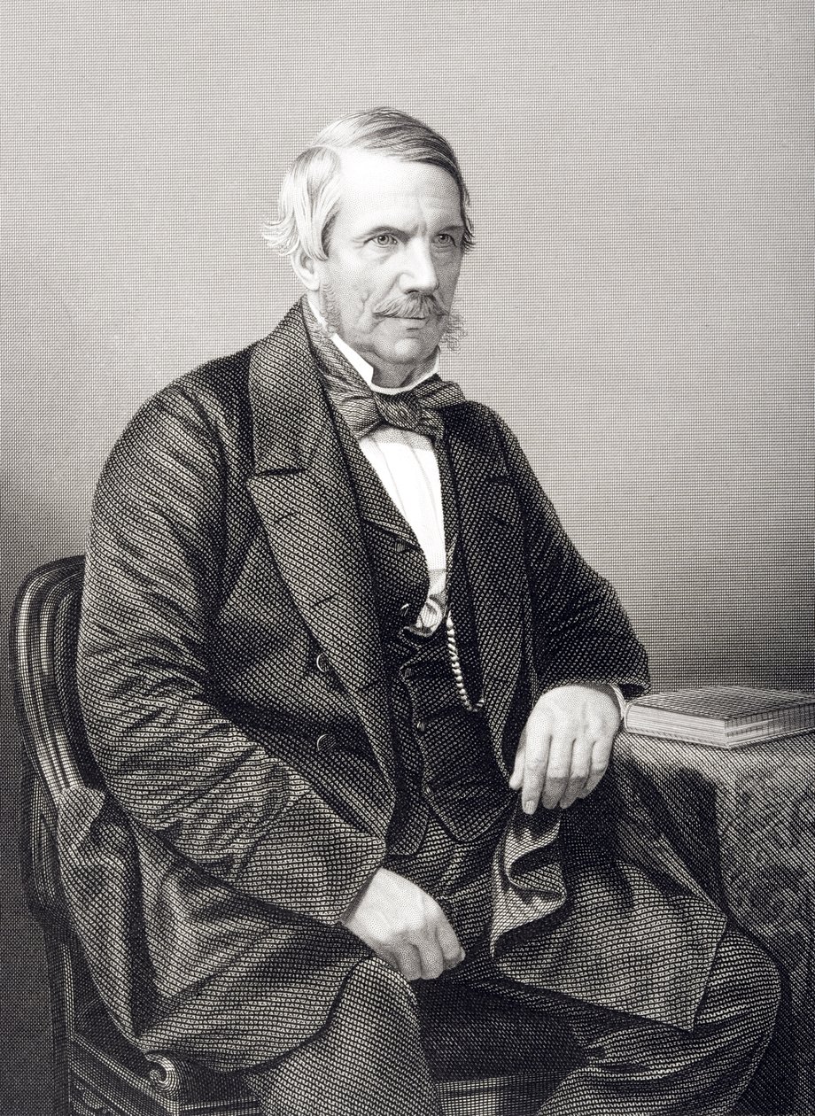 Sir John Laird-Mair Lawrence (1811-79) 1st Baron Lawrence, gravert av DJ Pound fra et fotografi, fra 'The Drawing-Room of Eminent Personages, Volume 2', publisert i London, 1860 av John Jabez Edwin Paisley Mayall
