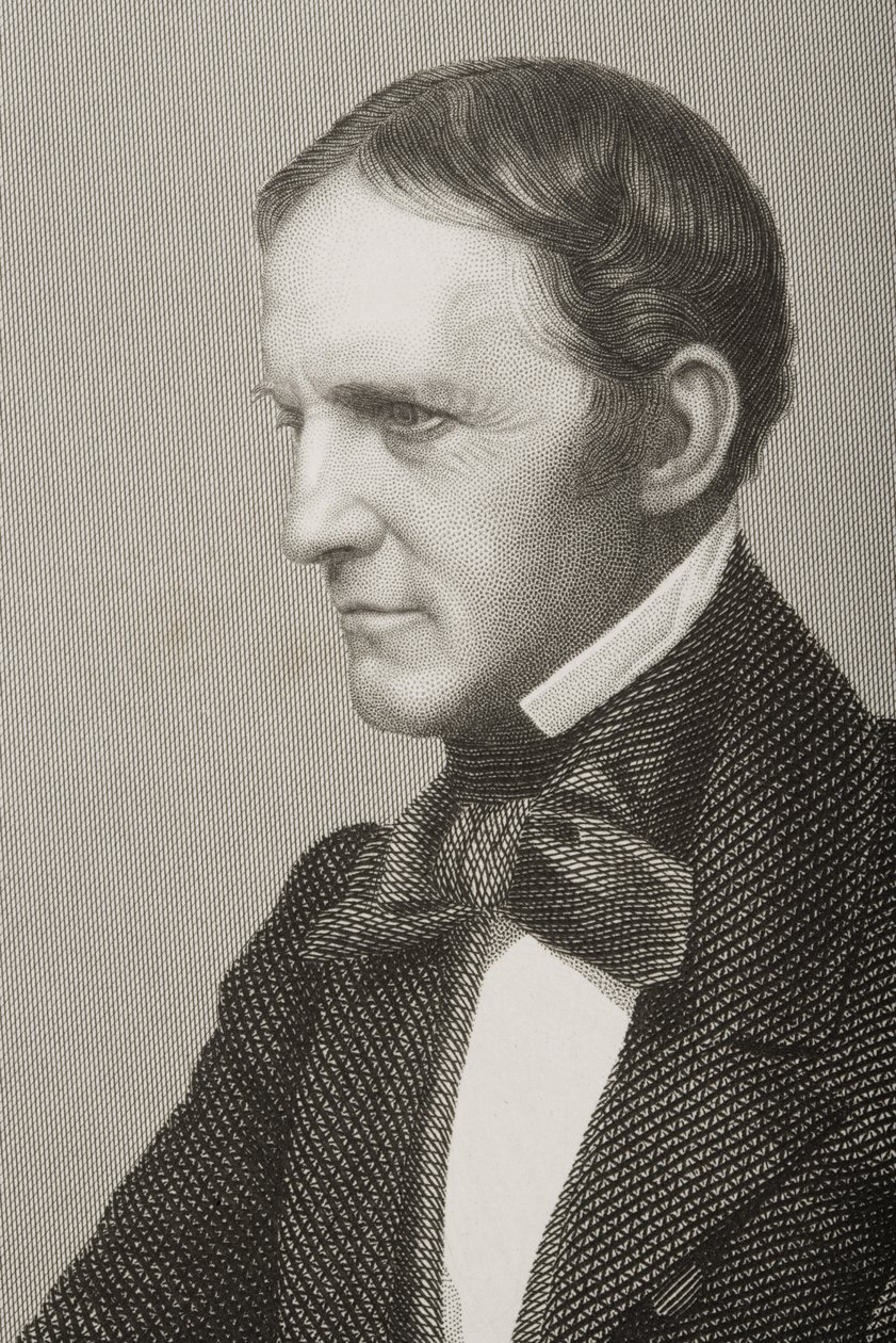 William Hickling Prescott (1796-1859) gravert av D.J. Pund fra et fotografi, fra 