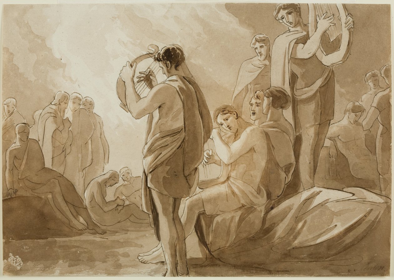Illustrasjon til "Paradise Lost" (blekk på papir) av John James Chalon