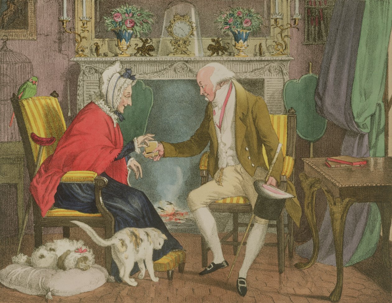 The Pinch of Snuff, pub. av Rodwell og Martin, 1821 av John James Chalon