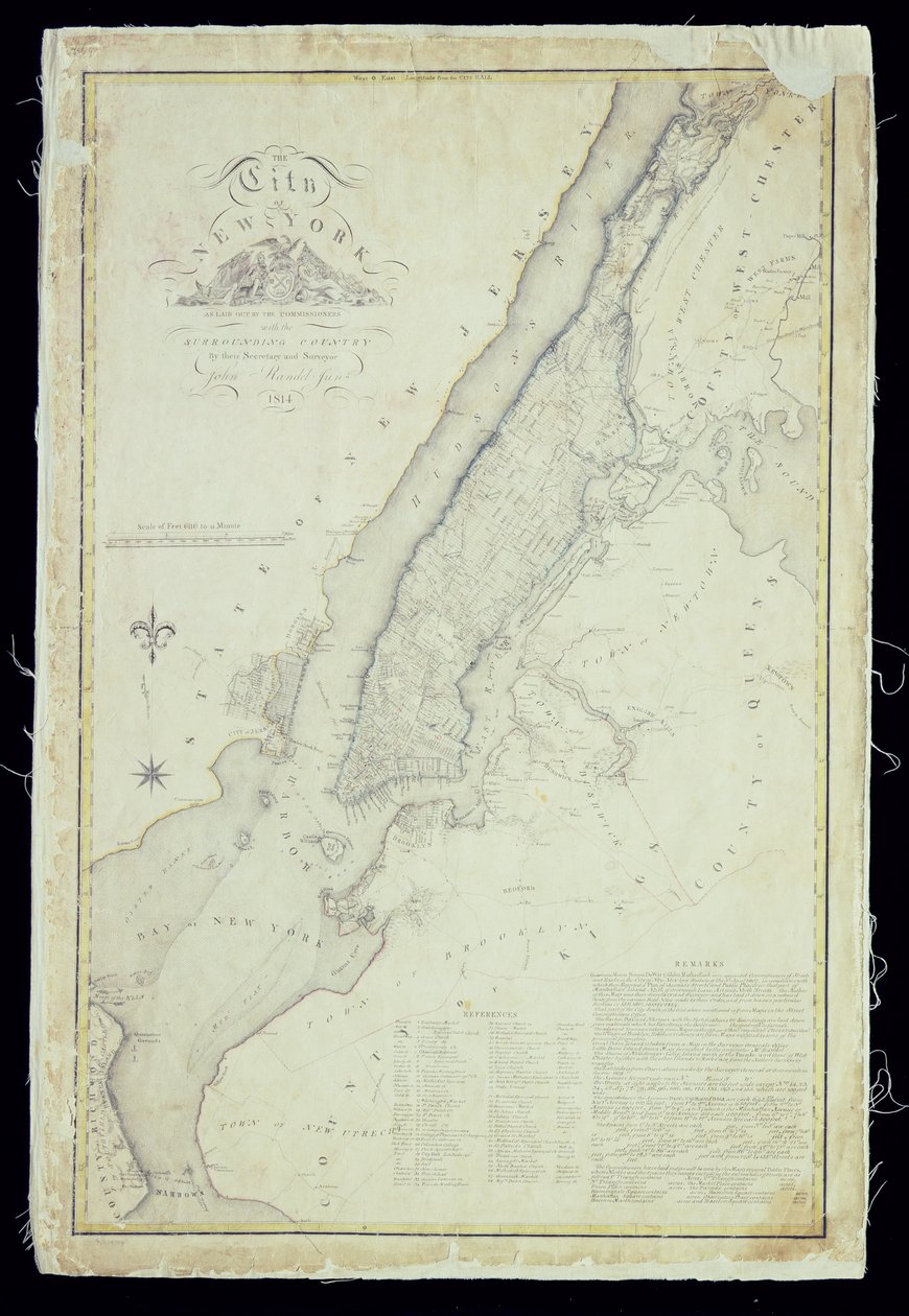 Kart over byen New York som lagt ut av kommisjonærene, 1814 av John Jr. Randel
