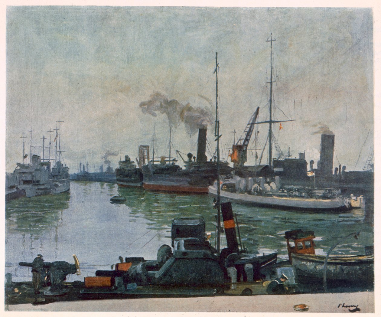 Patrolbåter, fra britiske artister ved fronten, fortsettelse av vestfronten, 1918 av John Lavery