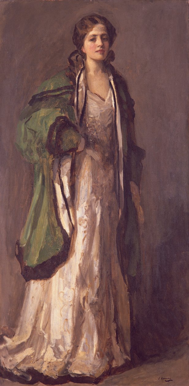 Portrett av en dame i en grønn frakk, 1903 av John Lavery