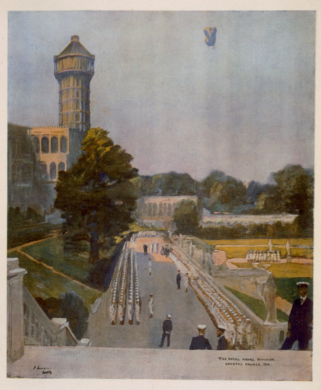 R.N.D. Crystal Palace, stedet kjent som The Quarter-Deck, fra British Artists at the Front, Fortsettelse av The Western Front, 1918 av John Lavery