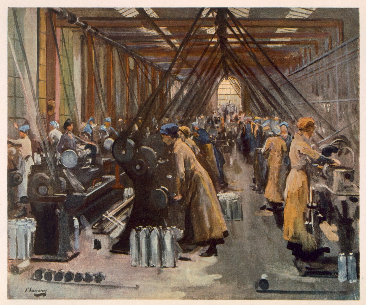 Shell Making, Edinburgh, fra British Artists at the Front, Continuation of The Western Front, 1918 av John Lavery