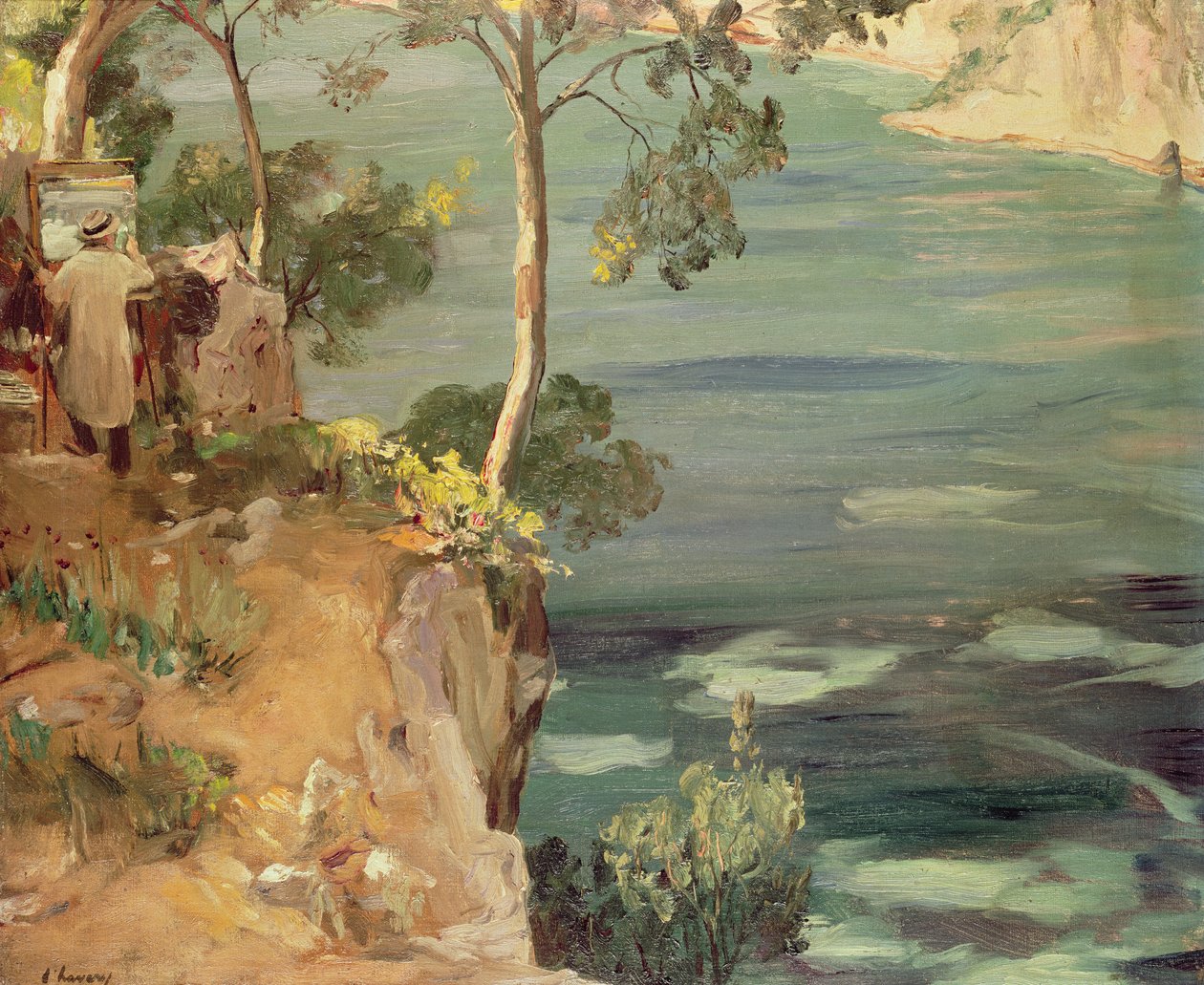 The Blue Bay: Mr Churchill på rivieraen av John Lavery