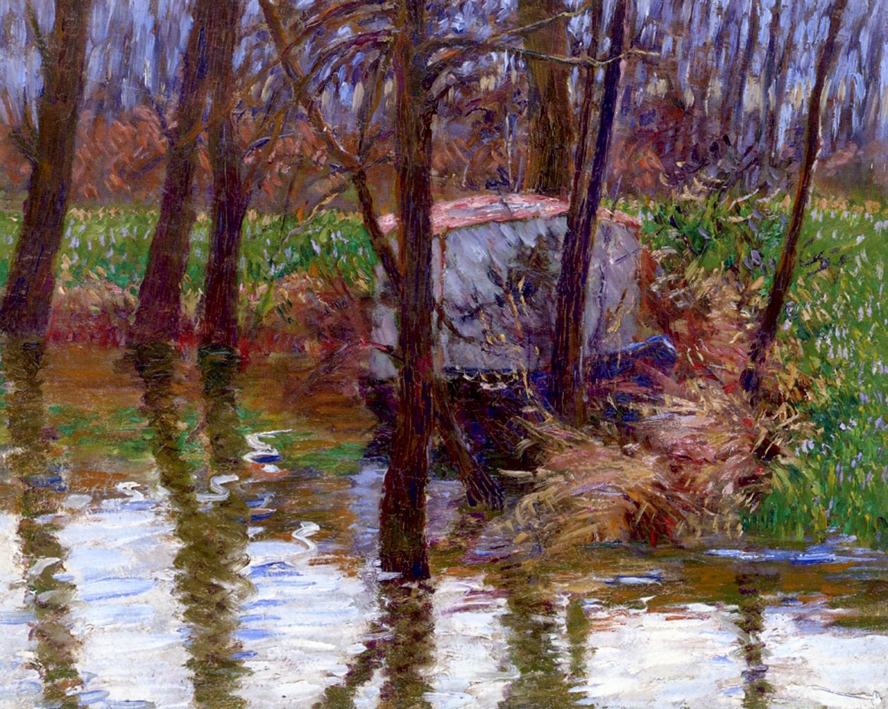 Elven Epte med Monet's Boat-Atelier, ca. 1887-90 av John Leslie Breck