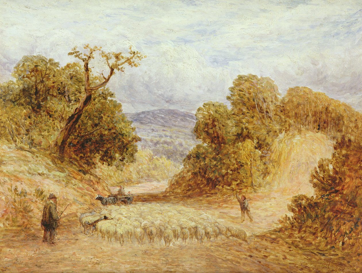 A Dusty Road, 1868 av John Linnell