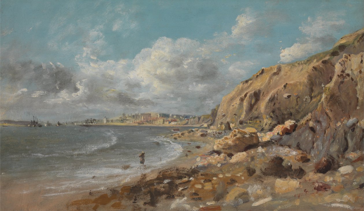 Coast Scene at Cullercoats i nærheten av Whitley Bay av John Linnell