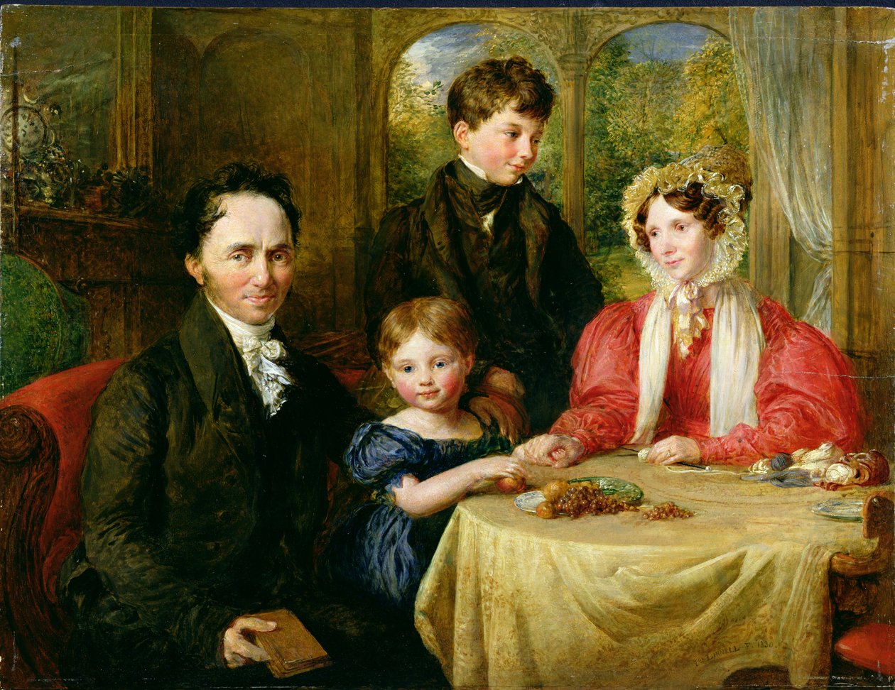 W.A. Garrett og familie, 1830 av John Linnell