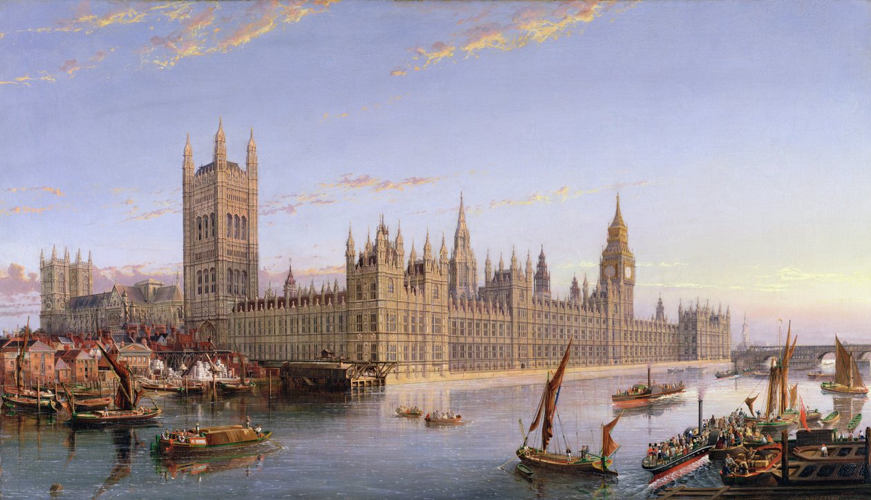 Utsikt over Westminster fra Lambeth, 1859 av John MacVicar Anderson