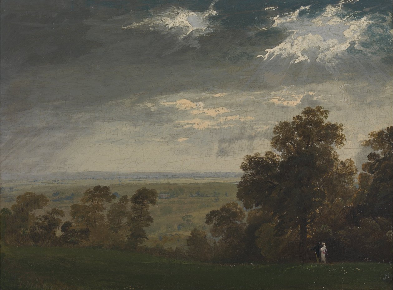 Landskap, muligens Isle of Wight eller Richmond Hill av John Martin