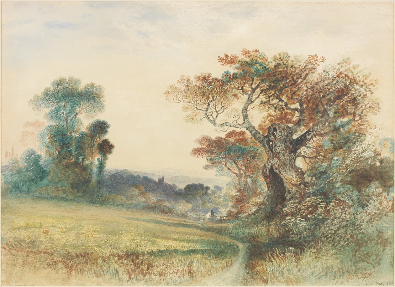 Landskap med figurer på en stil av John Martin