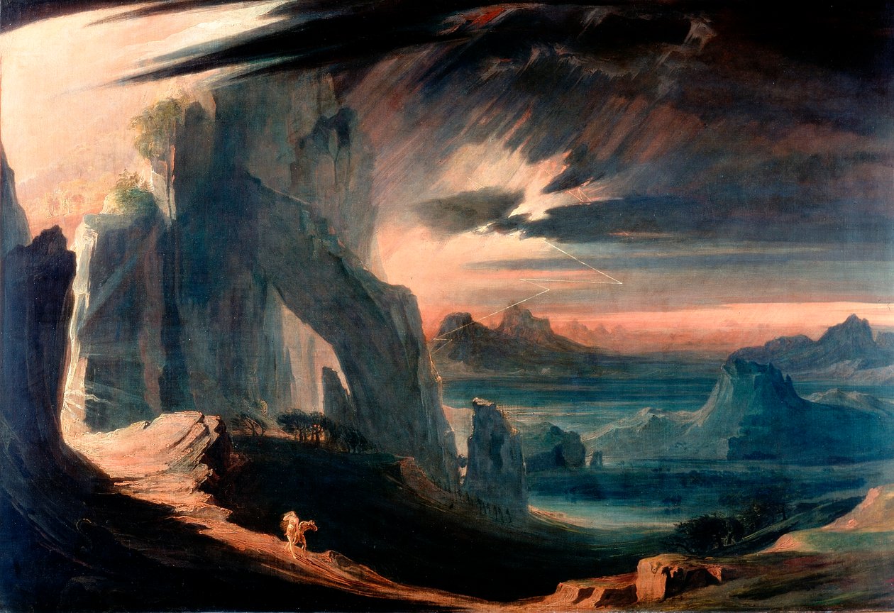 Utvisningen av Adam og Eva fra paradiset, 1823-27 av John Martin
