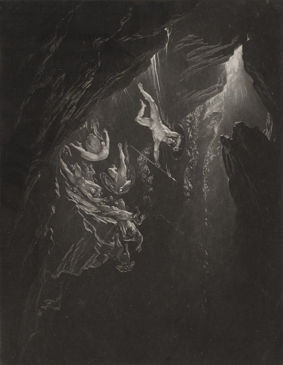 The Fall of the Rebel Angels, ca. 1827 (mezzotint) av John Martin
