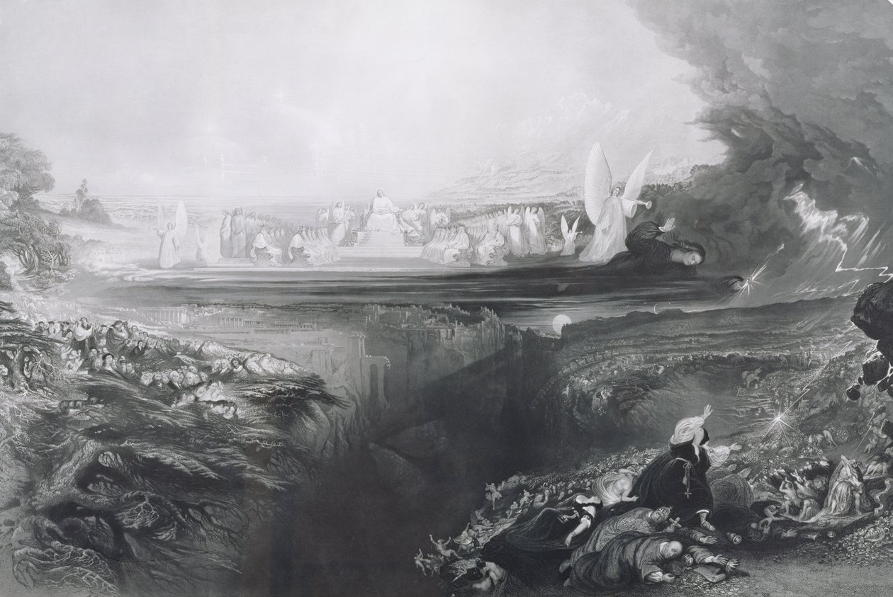 The Last Judgement, gravert av Charles Mottram (1807-76) pub. av Thomas McLean, 1856 av John Martin