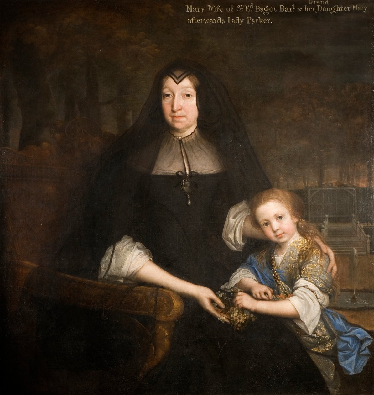 Lady Mary Bagot og hennes barnebarn Mary av John Michael Wright